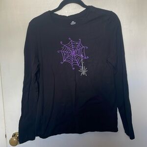 Halloween Spider Web shirt. Spider. Nice. Fun. Sparkly, embroidered. Size 12/14
